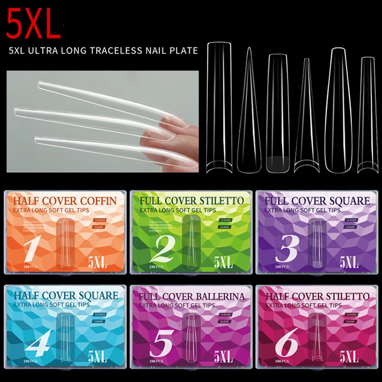 5xl আল্ট্রা দীর্ঘ পেরেক টিপস